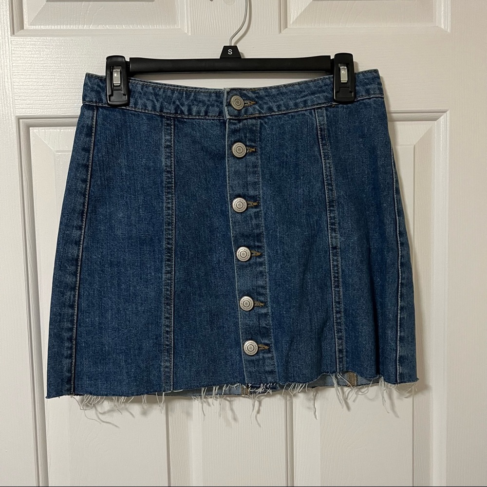 Button Up Jean Skirt